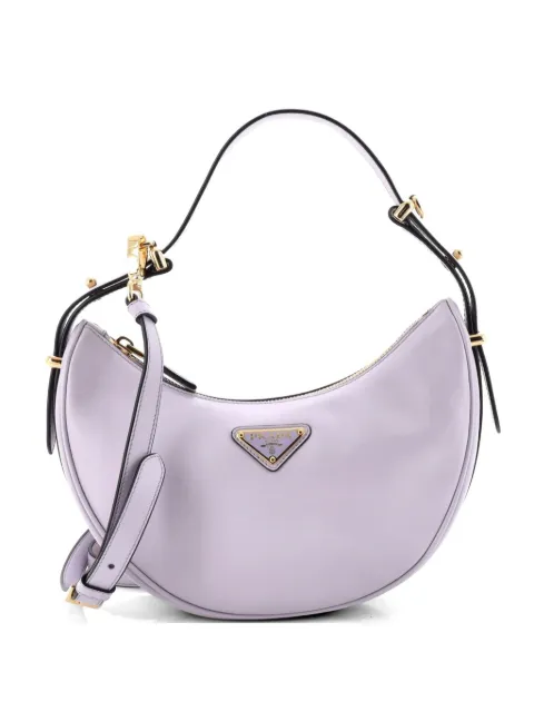 Prada Pre-Owned Arque Half Moon Leather Small hobo bag Purple 1511T1BLE8UB30JA