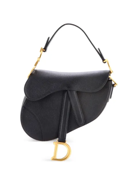 Christian Dior Pre-Owned Saddle Handbag Leather Mini shoulder bag Black XFHLX0JSYSD2BWMK