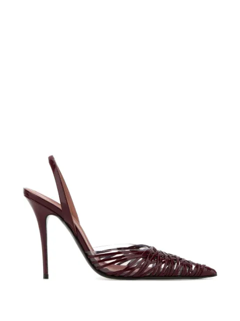 Amina Muaddi Lori woven leather pumps Red LORISLING