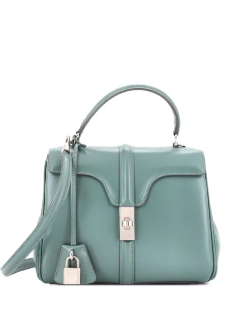 Celine Pre-Owned 16 Top Handle Bag Smooth Calfskin Small satchel Green AWK6F7BQSHNNYV38