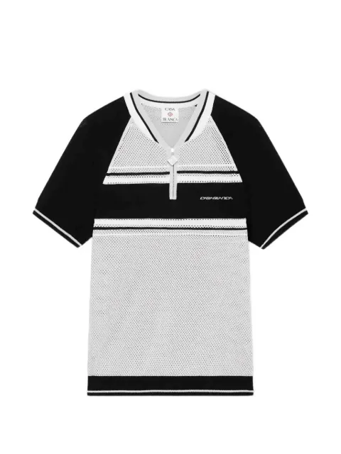 Casablanca mesh short-sleeve polo shirt Grey MSS26KW130701