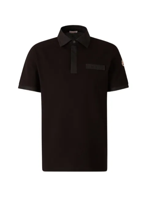 Moncler logo-stitched short-sleeve polo shirt Black L10918A0001489A16