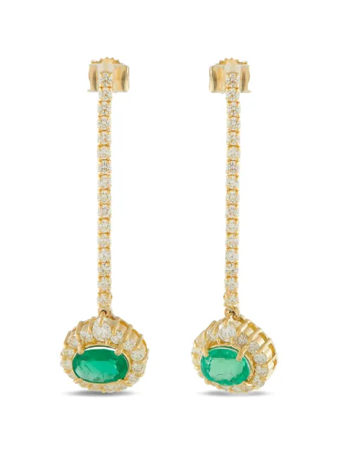 LB Exclusive diamond emerald drop earrings Gold MF22012926