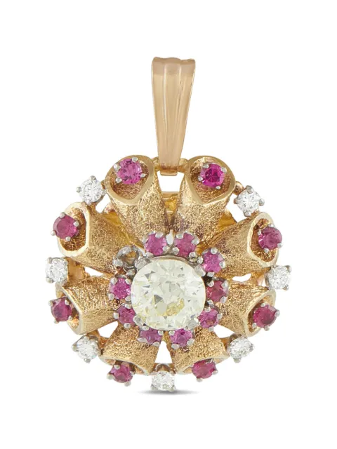 LB Exclusive diamond ruby embellished pendant Gold MF22020626