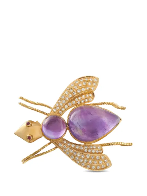 LB Exclusive Insect diamond and amethyst brooch Gold MF05020326