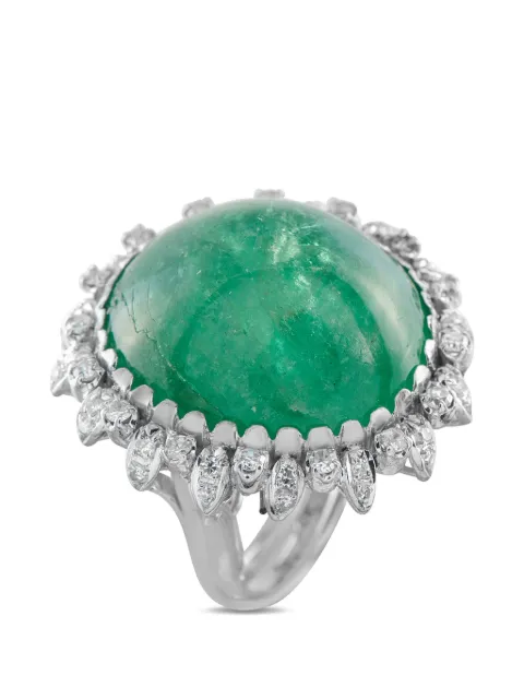 LB Exclusive diamond and emerald ring Silver MF14020526
