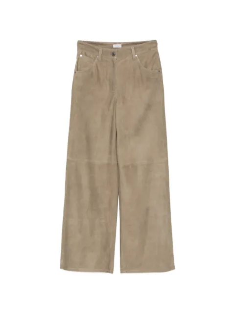Brunello Cucinelli panelled leather trousers Neutrals M0CLFP9187C8850