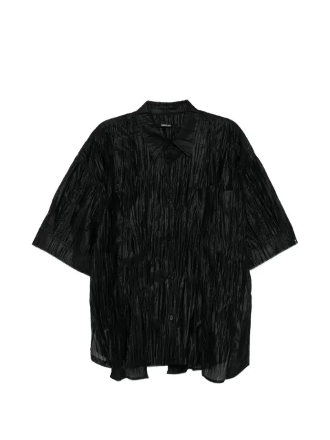 SONGZIO crinkled short-sleeve shirt Black M13SH701BK