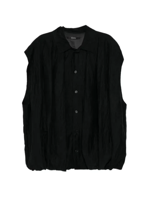 SONGZIO button down slveeless shirt Black M13SH705