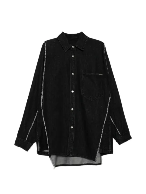 SONGZIO polyptych embroidered denim shirt Black M13SH720