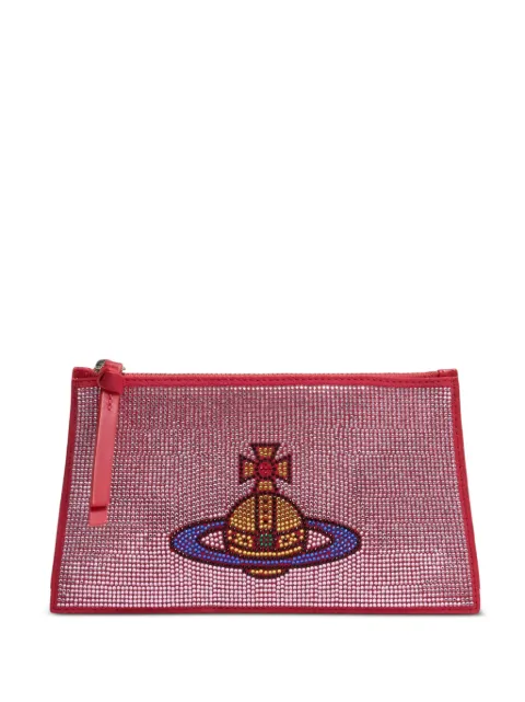 Vivienne Westwood Orb chain leather clutch bag Pink 5B01000DWC007JG101
