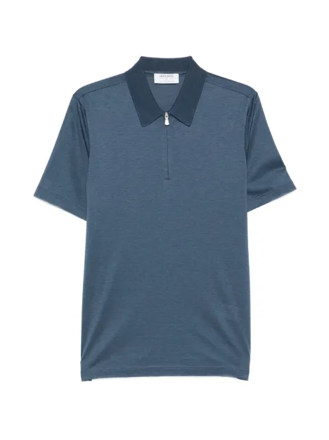 Gran Sasso zip cotton polo shirt Blue 6014374002