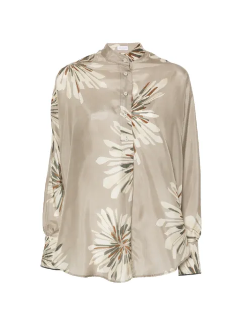 Brunello Cucinelli floral-print blouse Neutrals MQ967RH201C009