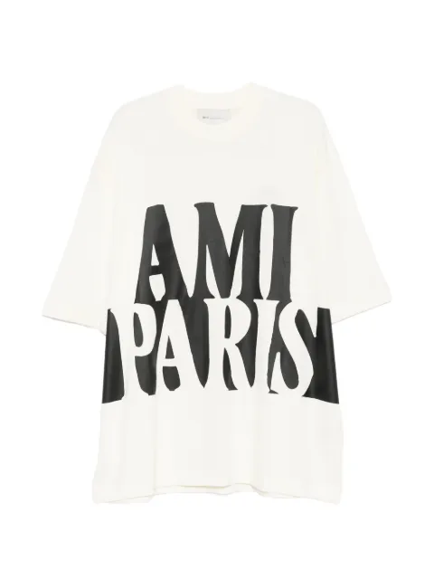 AMI Paris logo T-shirt Neutrals UTS381726