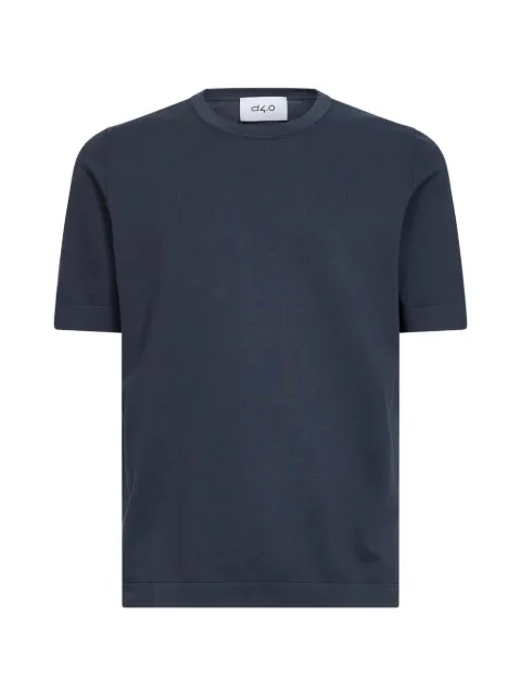 D4.0 ribbed crew-neck T-shirt Blue 4316821820078