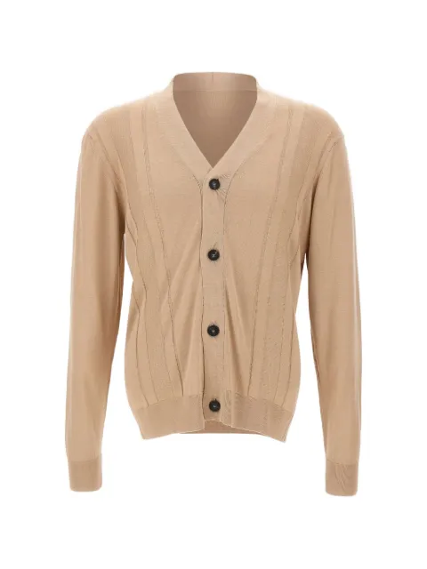 Tagliatore Moore V-neck ribbed cardigan Neutrals MOOREPWE2608