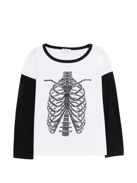 Second/Layer long-sleeved skeleton-print T-shirt White PDSS25TT01012