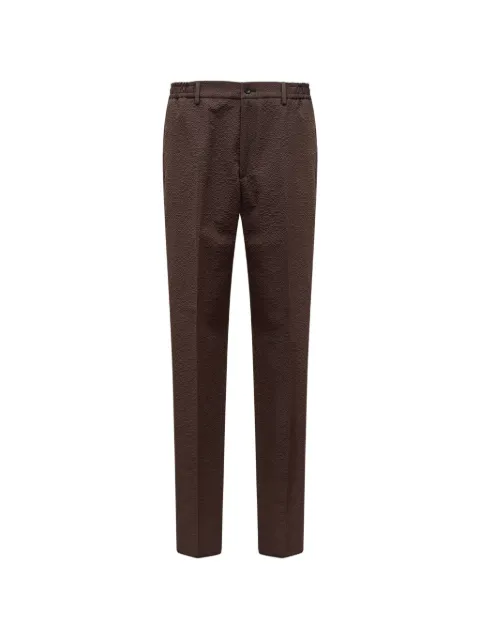 Tagliatore seersucker-textured pleated trousers Brown PNEWMANTG770125U26E201M1171