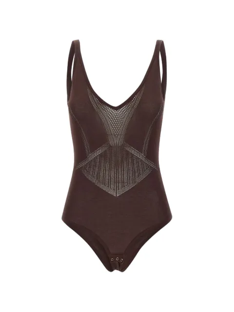 Elisabetta Franchi openwork bodysuit Brown BK80W61E2