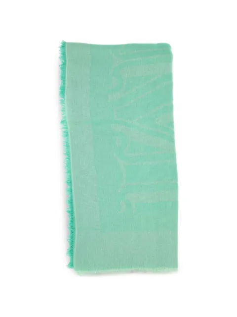 Max Mara jacquard fringed-trim scarf Green 2614541012600
