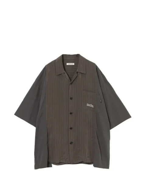 Undercover striped short-sleeves shirt Brown UP1F4403