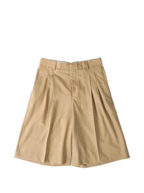 AMI Paris wide leg pleated shorts Neutrals HSO827WV0194