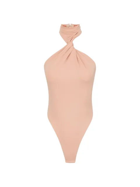 Elisabetta Franchi bodysuit in crêpe jersey fabric Neutrals BO03963E2