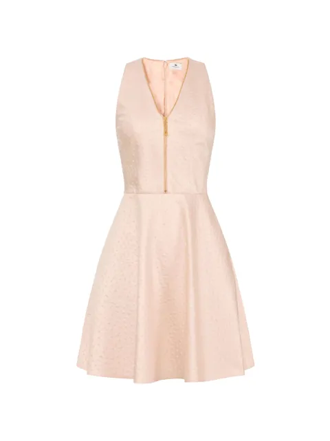 Elisabetta Franchi dress in taffeta fabric with ostrich print Pink AB93362E2