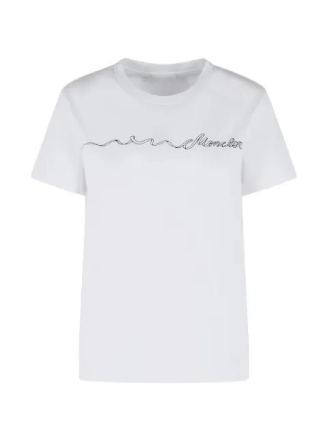 Moncler logo-patch T-shirt White L10938C0001789B8Y