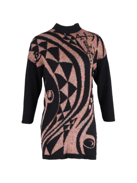 PUCCI Pre-Owned patterned sweater dress Black NAPPUGBCL410853W
