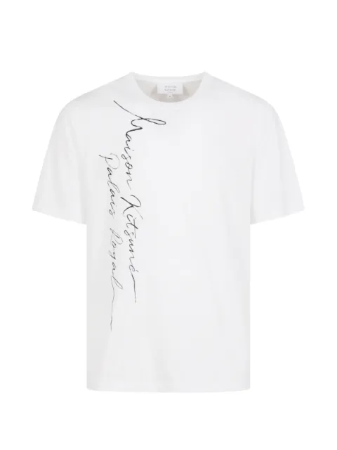 Maison Kitsuné script T-shirt White QM00113KJ7036