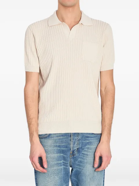 Roberto Collina ribbed pocket polo shirt Neutrals 261MYA13124