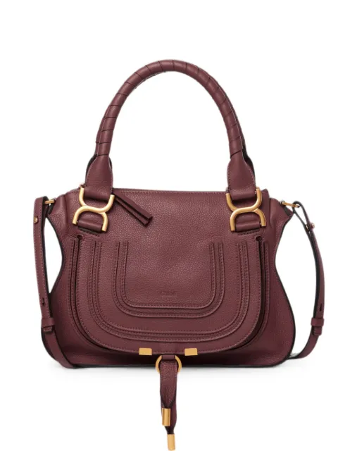Chloé small Marcie whipstitch tote bag Brown CHC22AS628I31