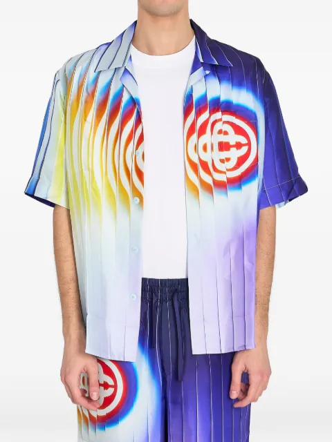 Casablanca Shockwave silk shirt Blue MSS26SH003