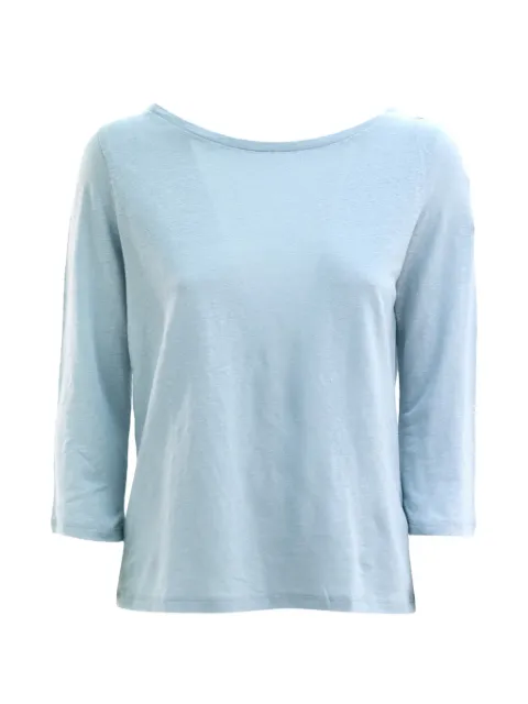 Majestic Filatures boat neck top Blue M011FTS397