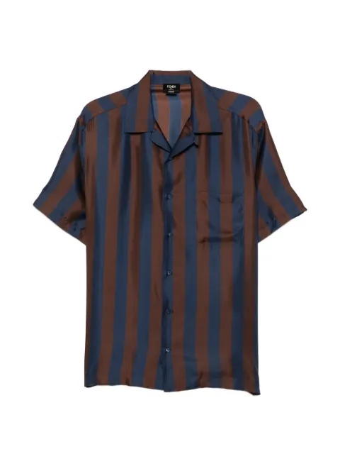 FENDI striped silk shirt Blue FS1369AU6Z