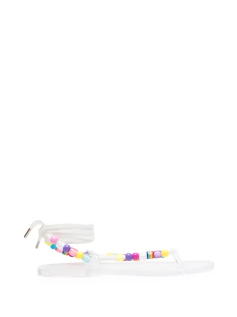 Ancient Greek Sandals Esther beads flat sandals White ESTHERBEADSROPEJELLYWHITE