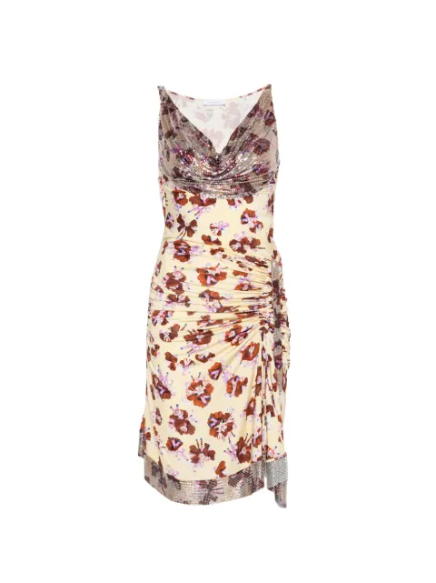 Rabanne floral-print mini dress Neutrals 26AXRO355MH0007