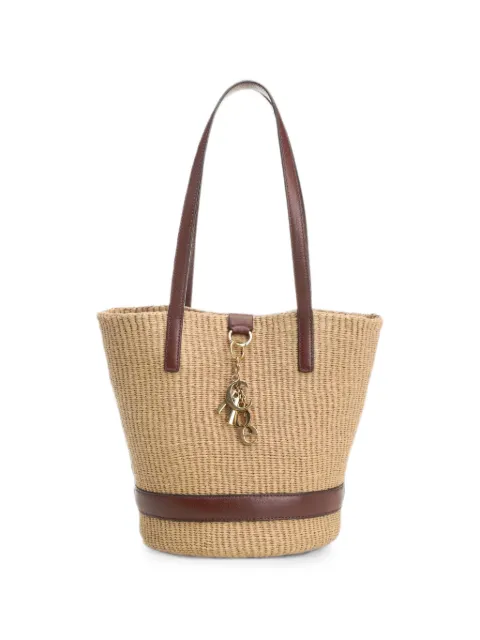 Chloé CHLOE CHARMS RAFFIA AND LEATHER TOTE BAG CH26AS942R96