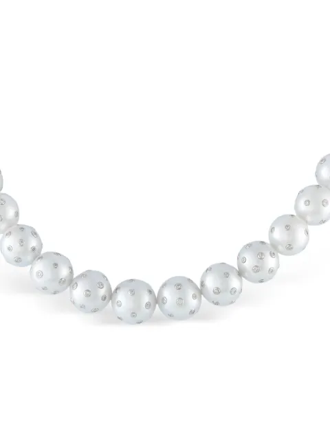 LB Exclusive diamond and pearls necklace Silver MF23012326