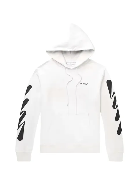 Off-White diagonal-wave hoodie White UKRNJQZT