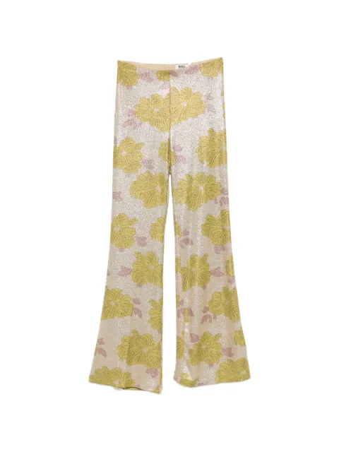 Siyu floral-print trousers Green S26SGRP152NP