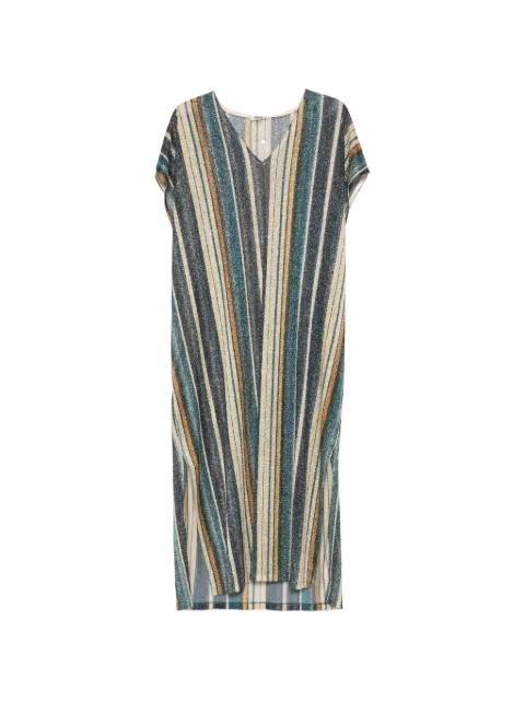 Siyu striped V-neck maxi dress Blue 579ZOE04
