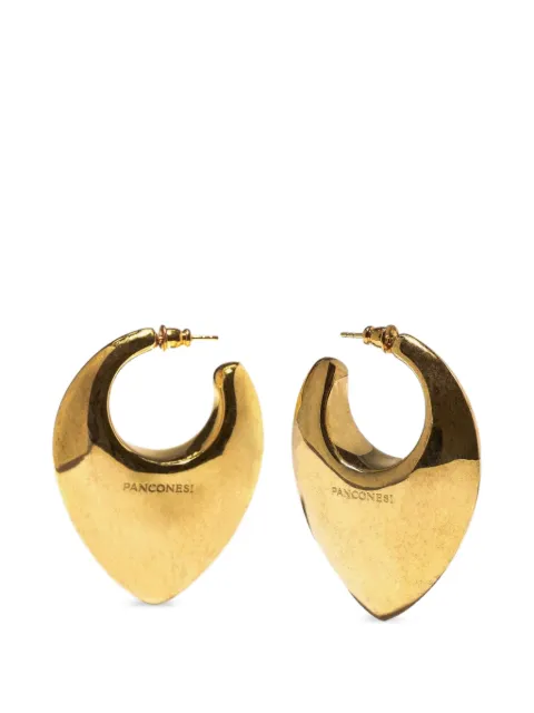 Panconesi Spada logo-engraved hoop earrings Gold CAOEA014P