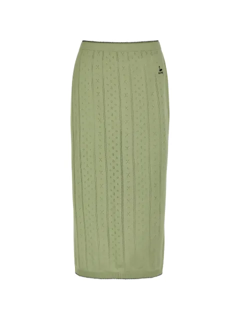 B.B. Walace pointelle-knit midi skirt Green K53SERRAA