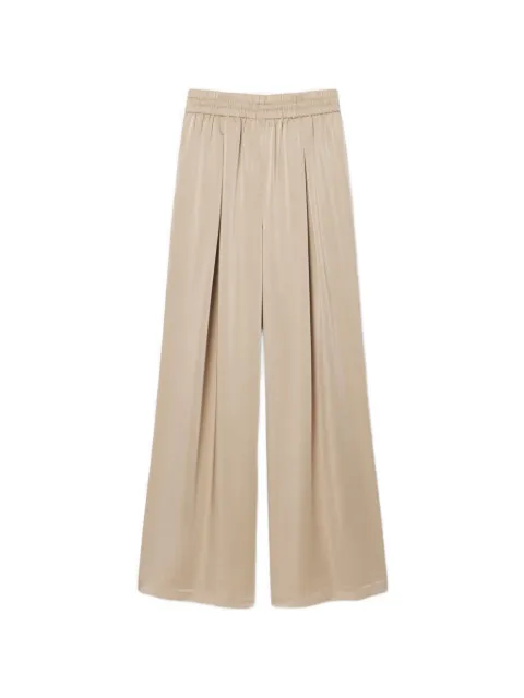 Lacoste elasticated pleated palazzo pants Neutrals HF9801