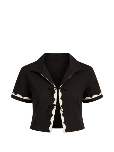 Seafolly tie-detail cropped shirt Black 55593TO