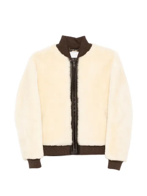 Chloé Pre-Owned leather bomber jacket Neutrals CSAN9020
