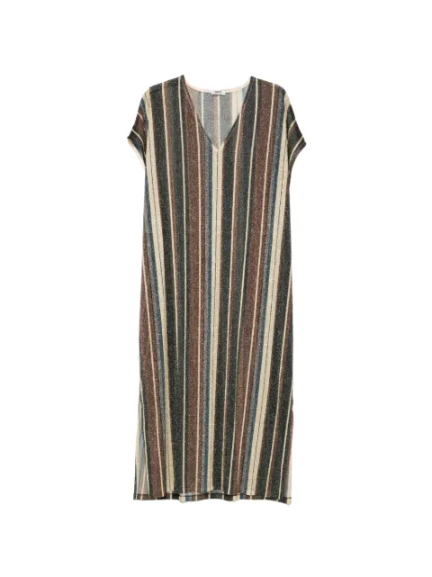Siyu Zoe V-neck striped maxi dress Green 579ZOE06