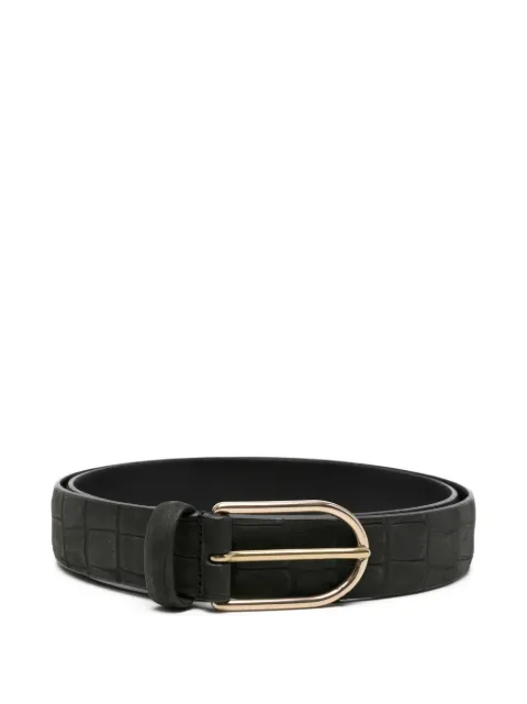 Dell'oglio rounded-buckle leather belt Black 0325385107